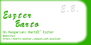 eszter barto business card